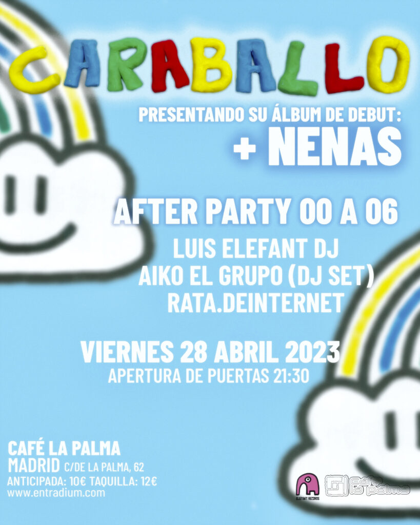 Imagen destacada de noticia: Fiesta Elefant con CARABALLO y NENAS 28 de Abril en Madrid